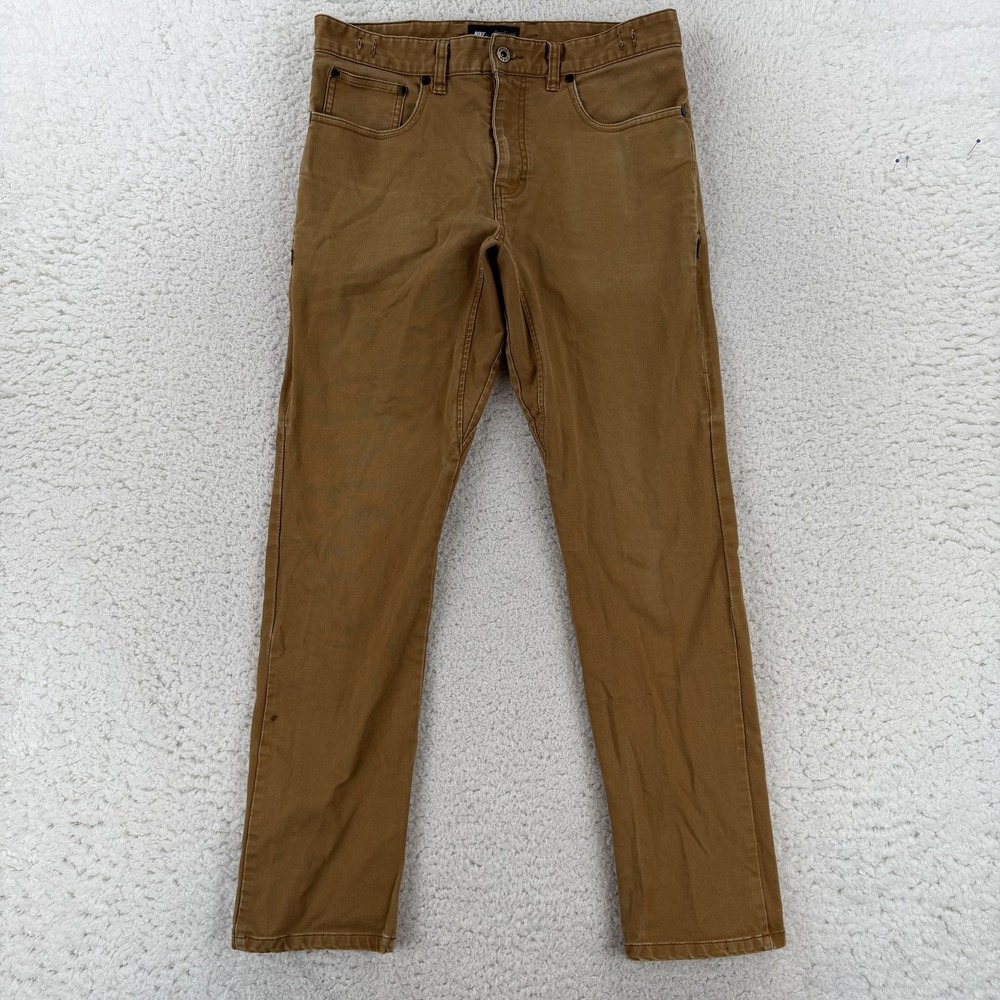 Nike SB Chino Pants Mens 32x30 Brown Slim Fit Stretch Denim 683949-234
